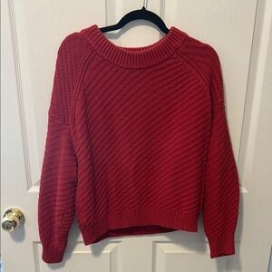Universal Thread Red Crew Neck Sweater Chunky Knit